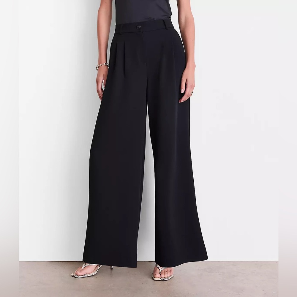 LOFT Classic Black Wide-Leg Work Pants